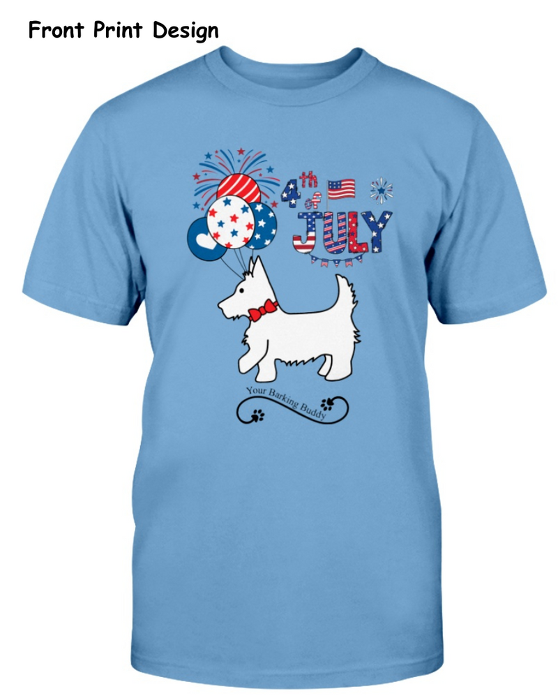 4thOf July Dog Short Sleeve by Your Barking Buddy- Front Print (Pre-Order 2-3 Weeks)