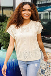 Spread Joy Ivory & Multicolor Jacquard Bubble Sleeve Sweater