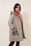EUROPEAN COUTURE WOOL COAT BEIGE ONE SIZE