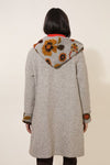 EUROPEAN COUTURE WOOL COAT BEIGE ONE SIZE