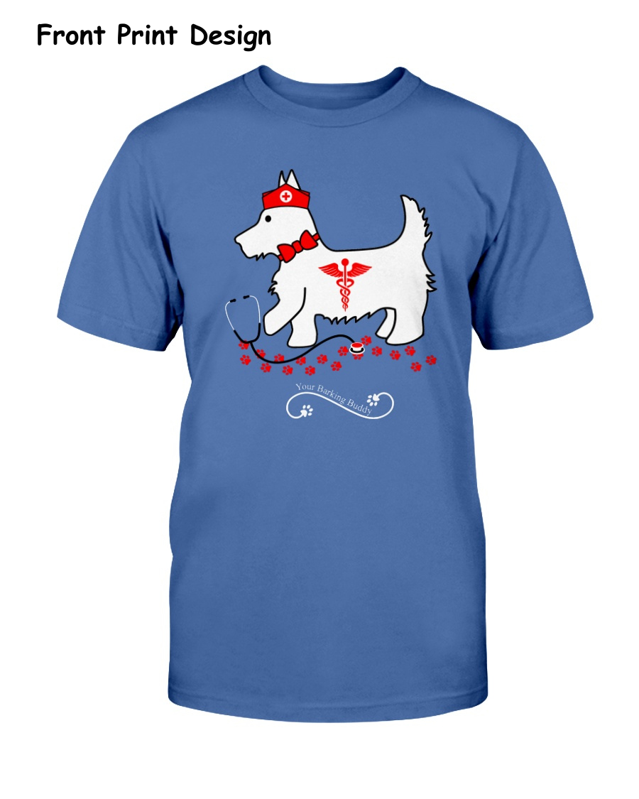 Nurse Dog Short Sleeve by Your Barking Buddy- Front Print Design (Pre-Order 2-3 Weeks)
