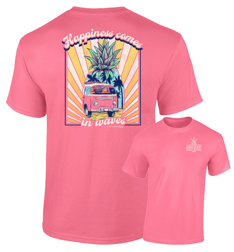 Southernology - Happiness Comes in Waves Tee Shirt (Lead Time 2 Weeks)