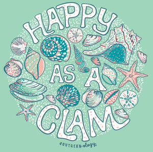 Southernology -Happy as a Clam Tee Shirt (Lead Time 2 Weeks)
