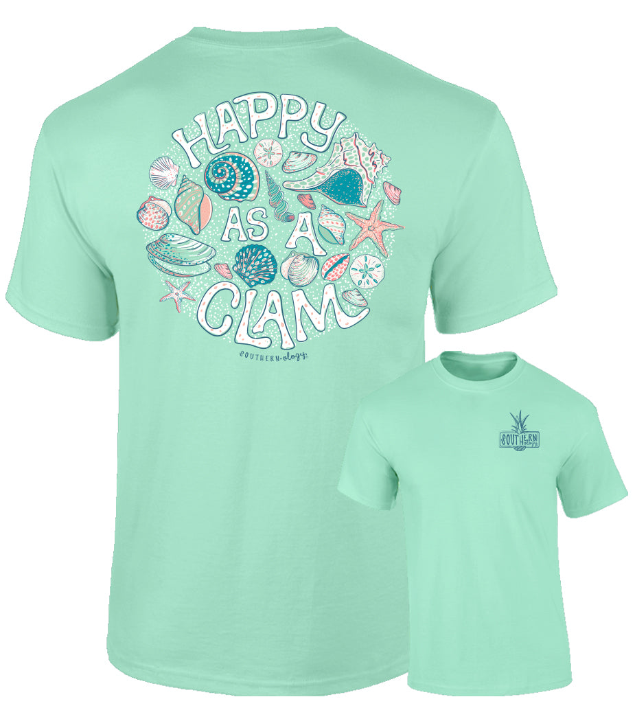 Southernology -Happy as a Clam Tee Shirt (Lead Time 2 Weeks)