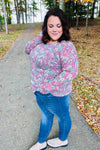 Magenta & Teal Vintage Two Tone Knit Top