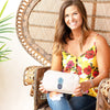 Blue Pineapple Embroidery Creme Logan Accessory Bag