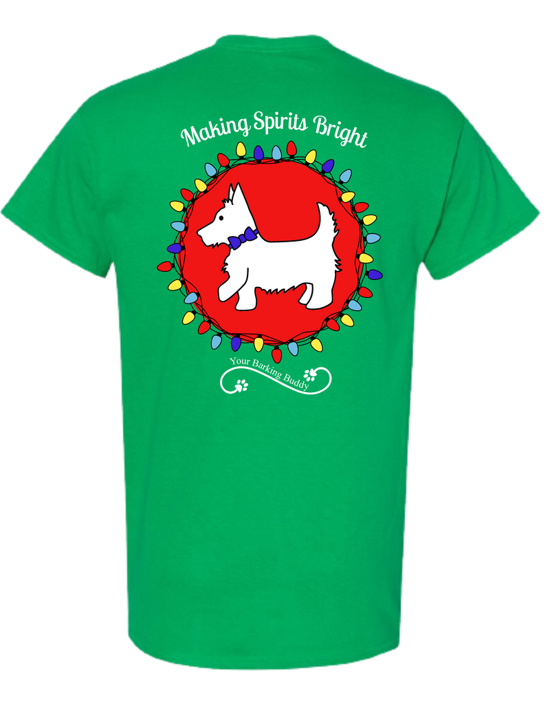 Making Spirits Bright Dog Short Sleeve by Your Barking Buddy (Pre-Order 2-3 Weeks)