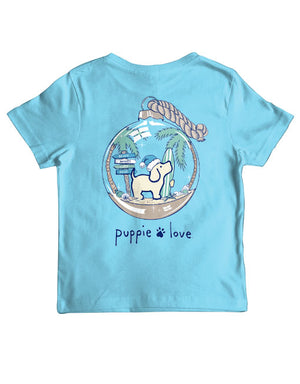 Youth Beach Ornament Pup Short Sleeve By Puppie Love (Pre-Order 2-3 Weeks)