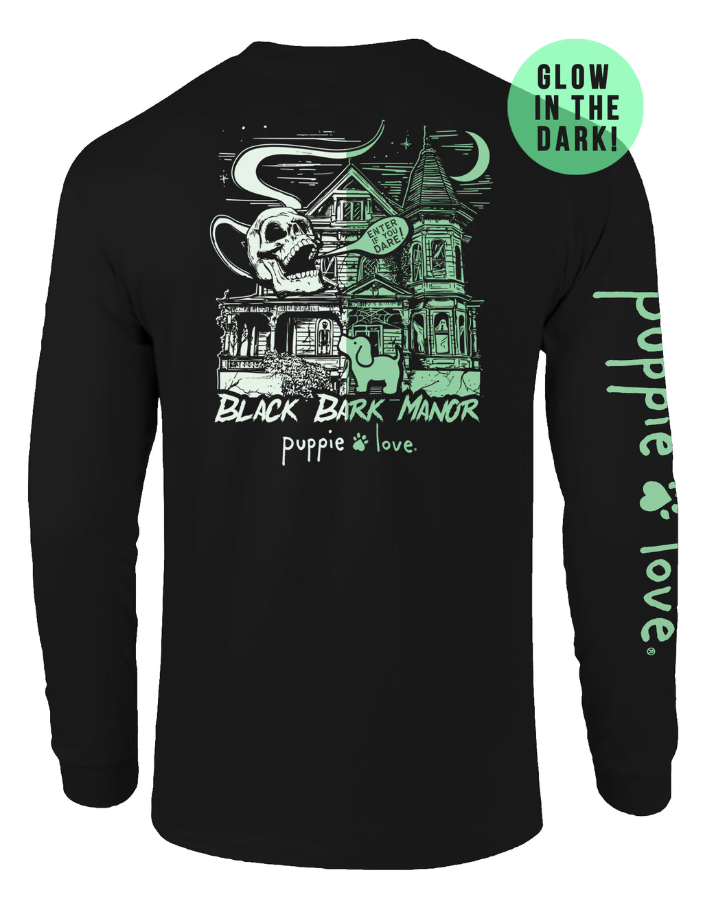 Black Bark Manor Pup Long Sleeve Tee By Puppie Love (Pre-Order 2-3 Weeks)