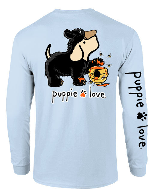 Black Bear Pup Long Sleeve Tee By Puppie Love (Pre-Order 2-3 Weeks)