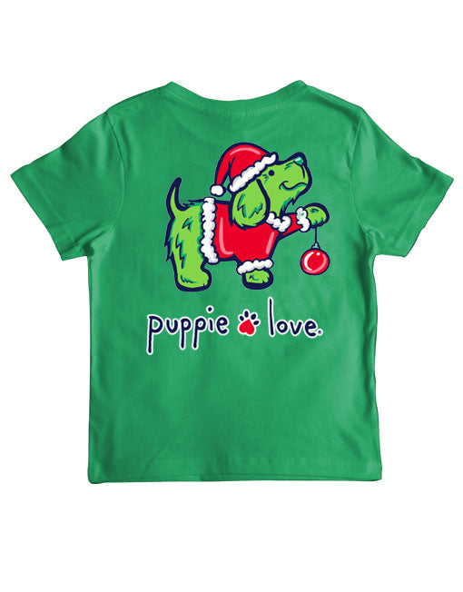 Youth Christmas Grouch Pup Short Sleeve By Puppie Love (Pre-Order 2-3 Weeks)