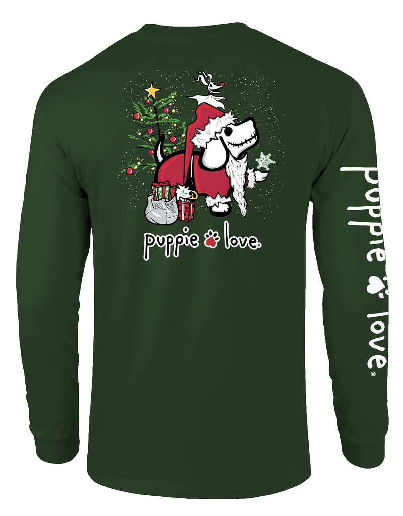 Christmas Skeleton Pup Long Sleeve Tee By Puppie Love (Pre-Order 2-3 Weeks)