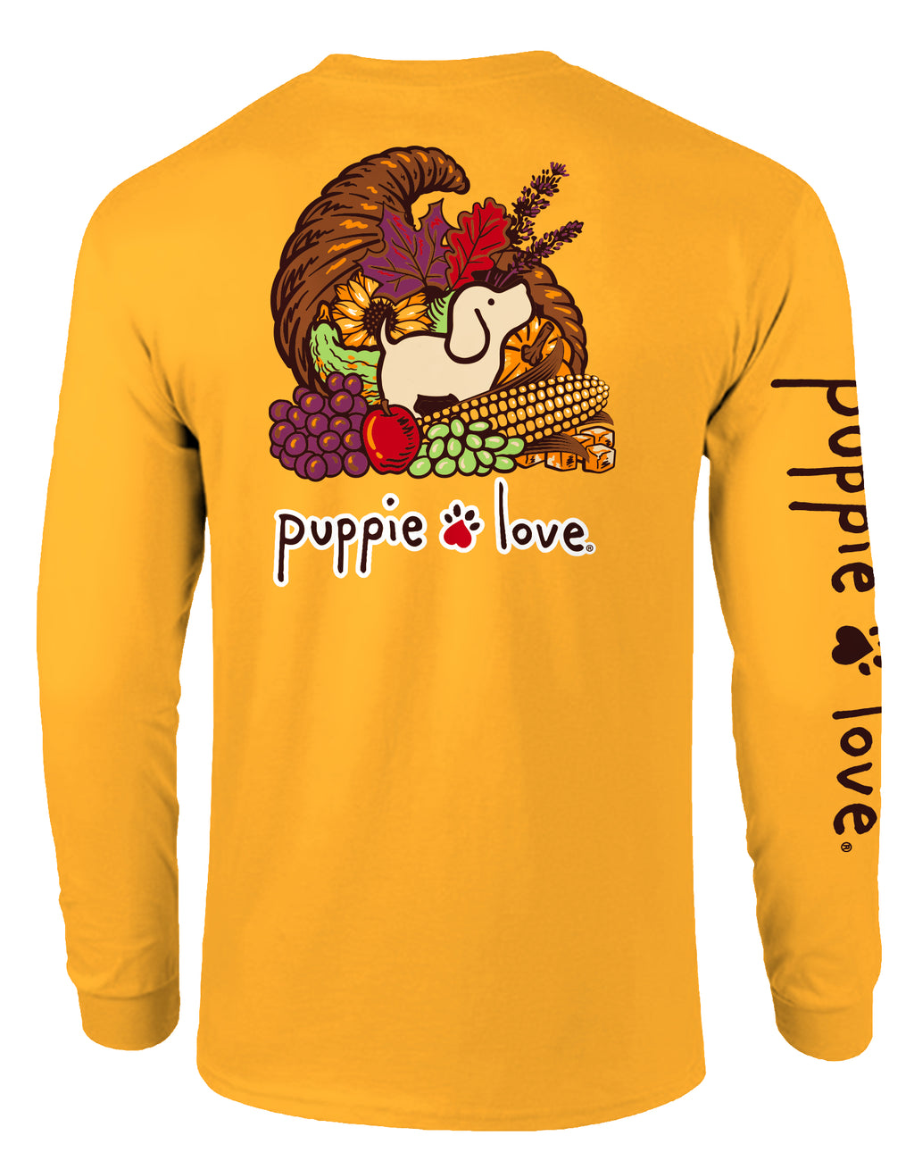 Cornucopia Pup Long Sleeve Tee By Puppie Love (Pre-Order 2-3 Weeks)