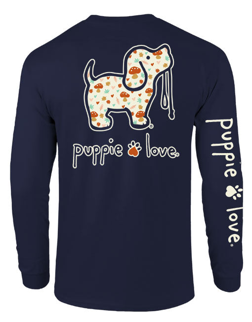 Fall Mushrooms Pup Long Sleeve Tee By Puppie Love (Pre-Order 2-3 Weeks)