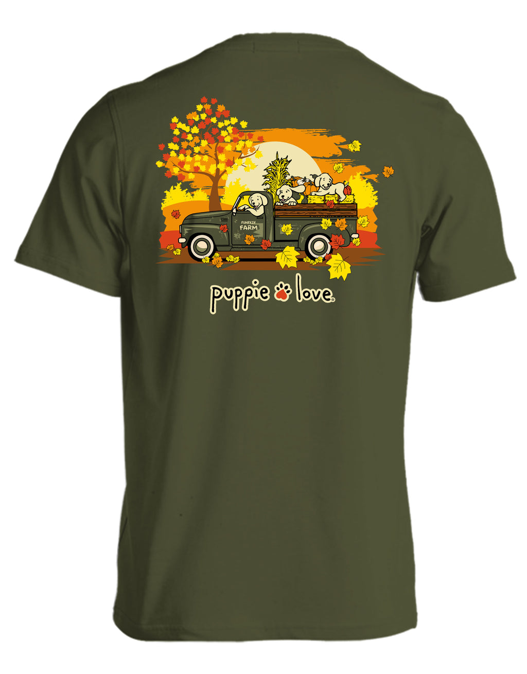 Fall Truck Pups Short Sleeve By Puppie Love (Pre-Order 2-3 Weeks)
