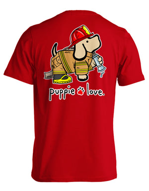 Firefighter Pup Short Sleeve By Puppie Love (Pre-Order 2-3 Weeks)