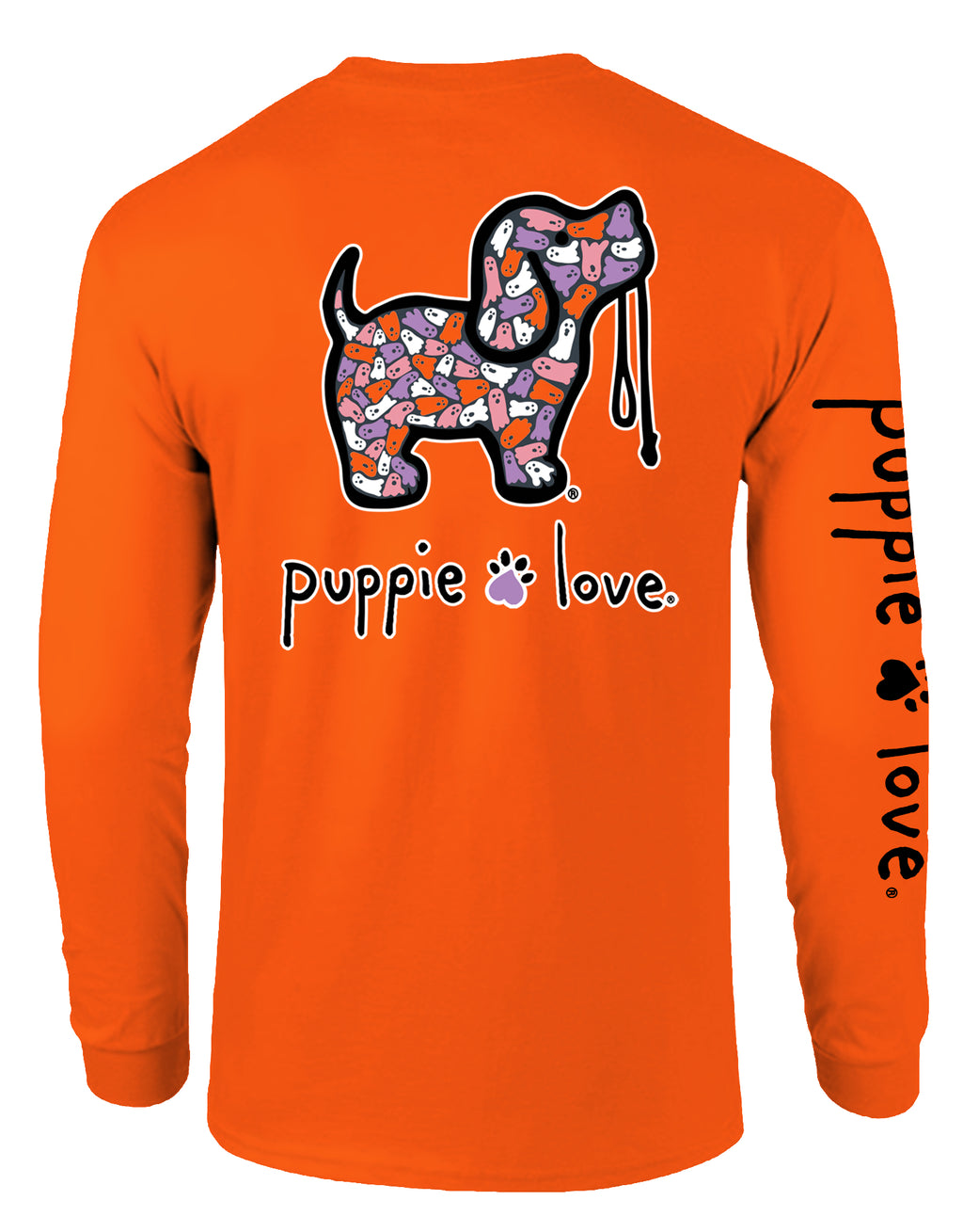 Ghost Pattern Pup Long Sleeve Tee By Puppie Love (Pre-Order 2-3 Weeks)