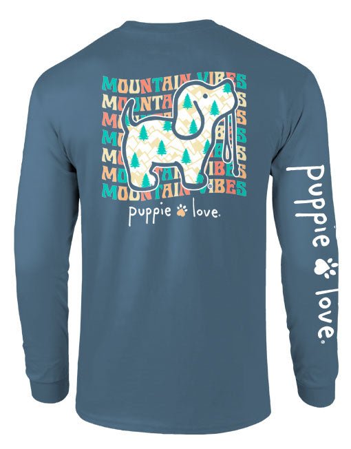 Mountain Vibes Pup Long Sleeve Tee By Puppie Love (Pre-Order 2-3 Weeks)