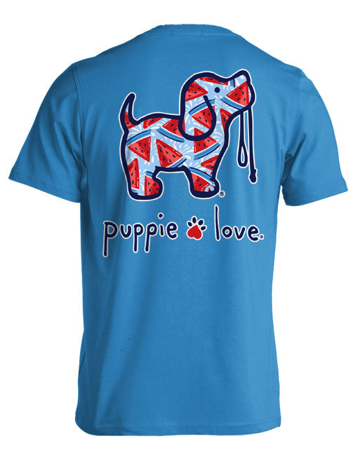 Patriotic Watermelon Pup Short Sleeve By Puppie Love (Pre-Order 2-3 Weeks)