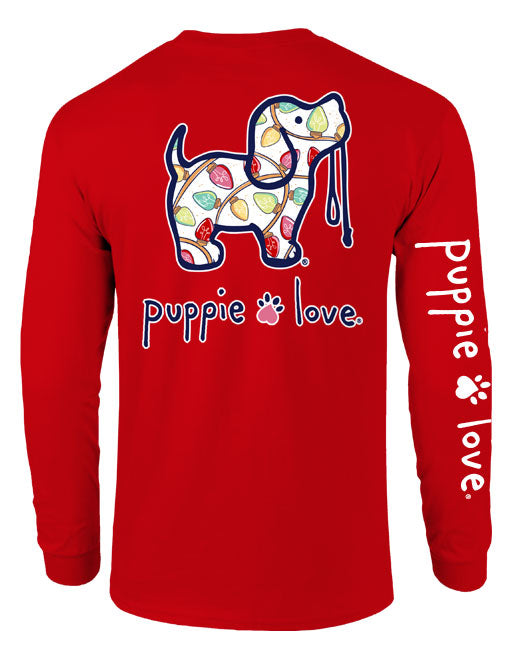 Rainbow Lights Pup Long Sleeve Tee By Puppie Love (Pre-Order 2-3 Weeks)
