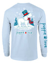Snowman Pup Long Sleeve Tee By Puppie Love (Pre-Order 2-3 Weeks)