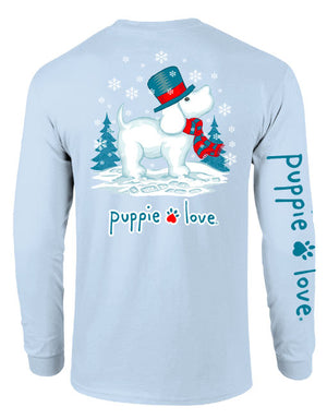 Snowman Pup Long Sleeve Tee By Puppie Love (Pre-Order 2-3 Weeks)