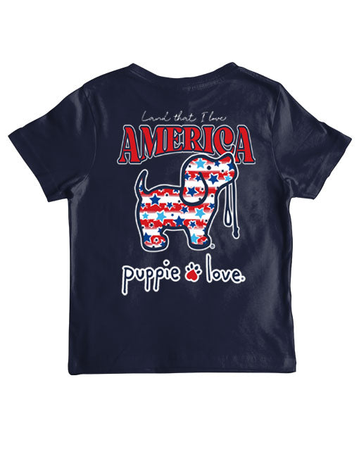 Youth Stars & Stripes Pup Short Sleeve By Puppie Love (Pre-Order 2-3 Weeks)