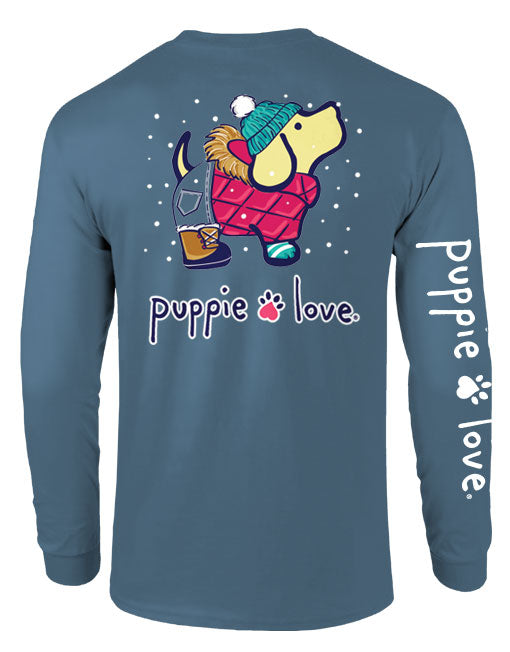 Winter Parka Pup Long Sleeve Tee By Puppie Love (Pre-Order 2-3 Weeks)