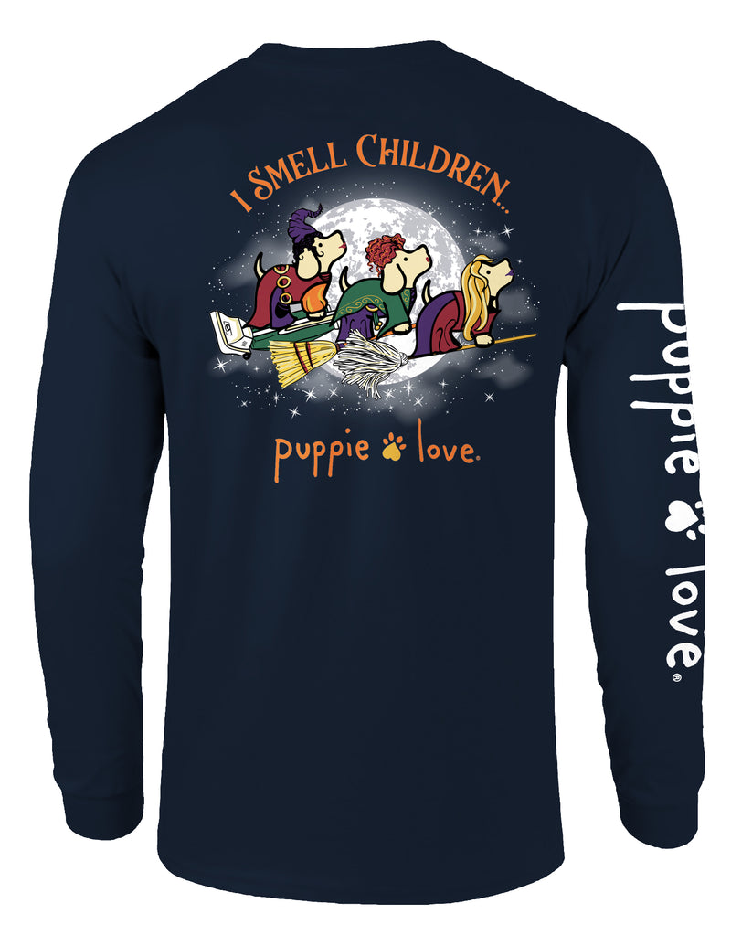 Witch Trio Pups Long Sleeve Tee By Puppie Love (Pre-Order 2-3 Weeks)