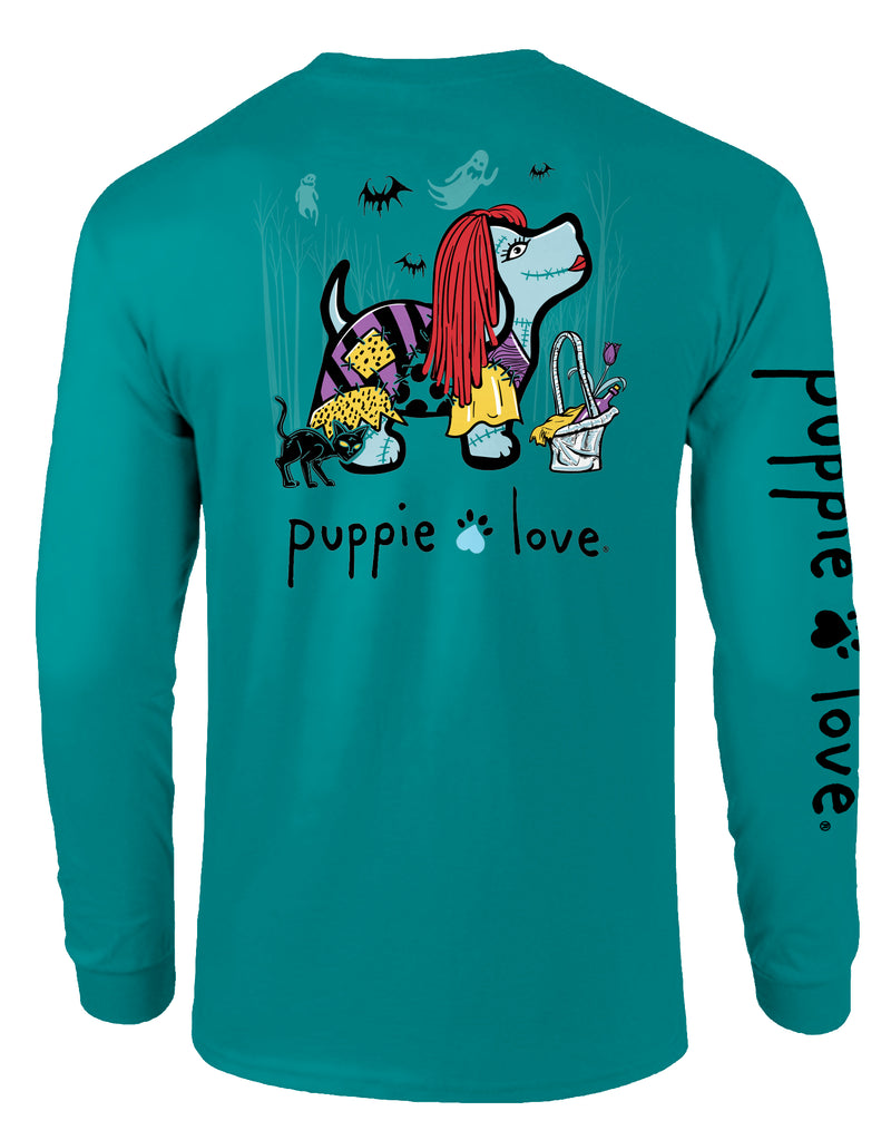 Zombie Skeleton Pup Long Sleeve Tee By Puppie Love (Pre-Order 2-3 Weeks)