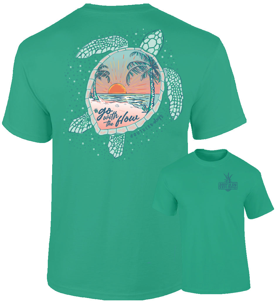 Southernology -  Turtle Go With the Flow Tee Shirt (Lead Time 2 Weeks)
