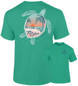 Southernology -  Turtle Go With the Flow Tee Shirt (Lead Time 2 Weeks)