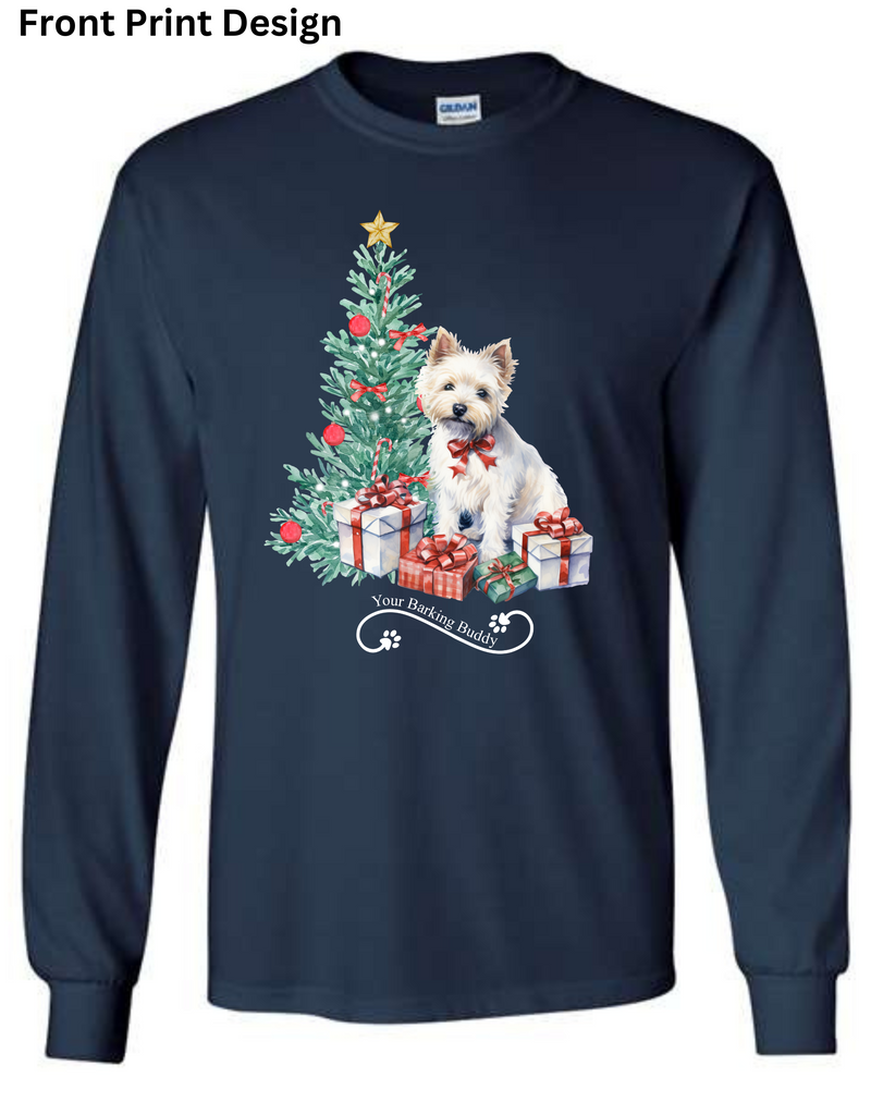 Christmas Tree Dog Long Sleeve by Your Barking Buddy- Front Print (Pre-Order 2-3 Weeks)
