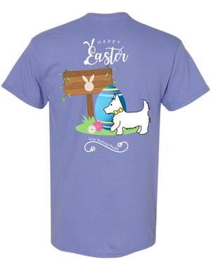 Happy Easter Sign Dog Short Sleeve by Your Barking Buddy (Pre-Order 2-3 Weeks)