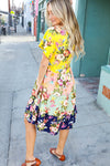 Multicolor Floral Print Tiered Dress