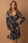 Teal Floral Leaf Dress