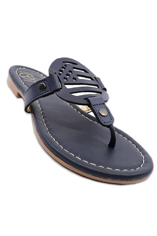 Stars & Stripes Sandal- Color Navy Blue