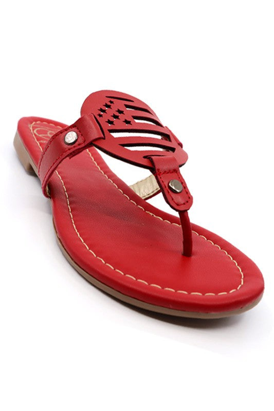 Stars & Stripes Sandal- Color Red