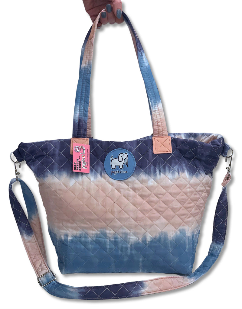 Striped Tie Dye Tote Bag by Puppie Love (Pre-Order 2-3 Weeks)