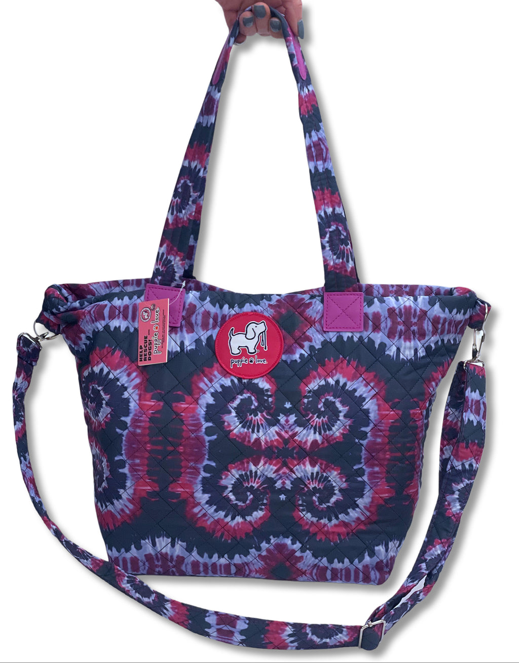Purple Swirl Tie Dye Tote Bag by Puppie Love (Pre-Order 2-3 Weeks)
