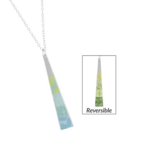 Bermuda Blue Reversible Triangle Necklace by Jilzarah