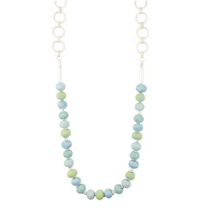 Bermuda Blue Bead Loop Necklace by Jilzarah
