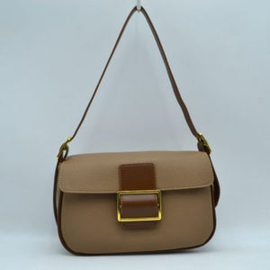 Stone & Brown Buckle Handbag
