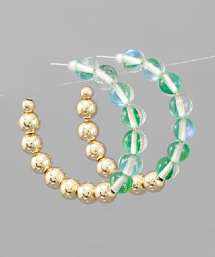 Mermaid Hoops Clear Green