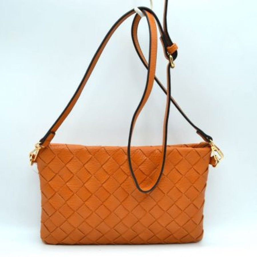 Brown Woven Crossbody