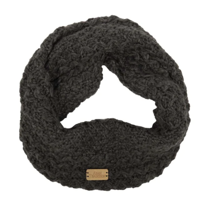Charocal Aran Honeycomb Cable Twist Hood Scarf