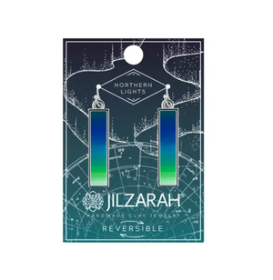 Northern Lights Silver Reversible Bar Earrings by Jilzarah