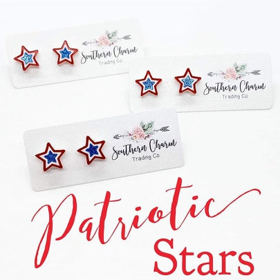 Patriotic Star Stud Earrings