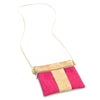 Pink With Cork Top Crossbody Bag