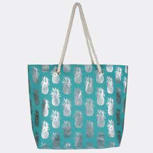 Aqua Pineapple Beach Bag